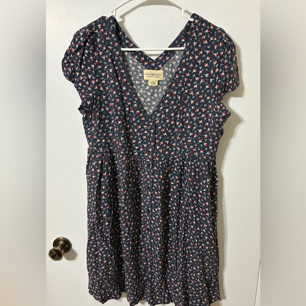 Navy Floral Dress